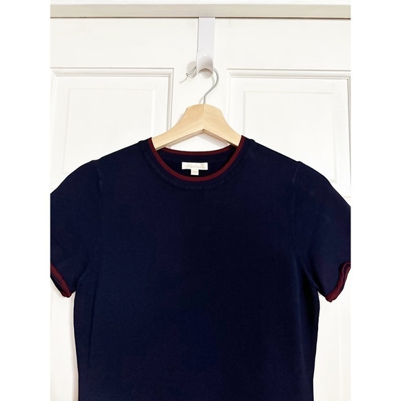 Shoshanna Navy Knit Ruffle Dress Sz M - Picture 6 of 7